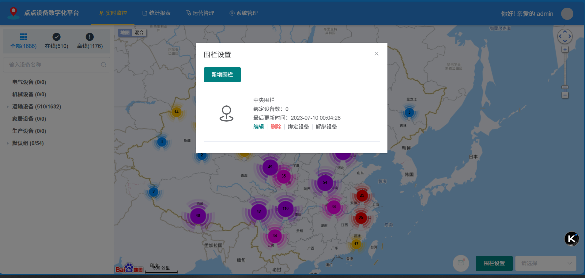 统计报表-展示围栏